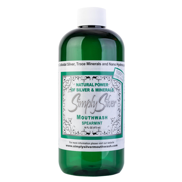 Simply Silver Mouthwash Spearmint Flavor Nano Hydroxyapatite Formula All Natural Colloidal Silver Mouthwash Chemical Alc