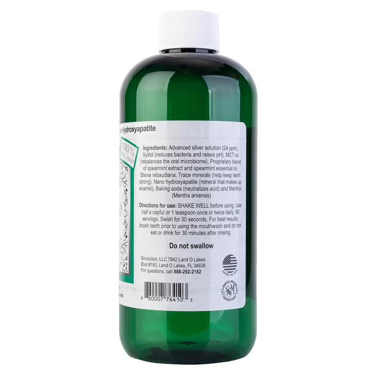 Simply Silver Mouthwash Spearmint Flavor Nano Hydroxyapatite Formula All Natural Colloidal Silver Mouthwash Chemical Alc