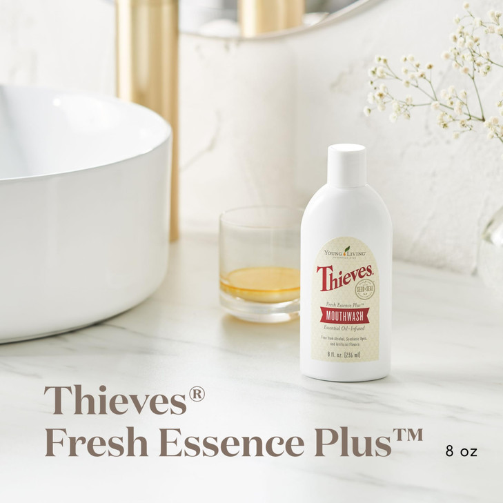 Young Living Thieves Fresh Essence Mouthwash AlcoholFree 8 fl oz Mouthwash Infused with Essential Oils Gentle Refreshing