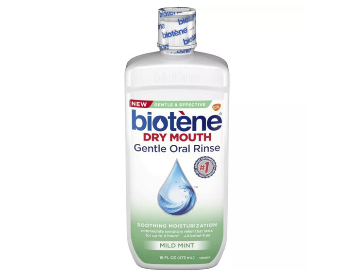 Biotene Moisturizing Oral Rinse Mild Mint 16 Ounce Packaging may vary