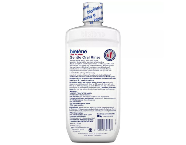 Biotene Moisturizing Oral Rinse Mild Mint 16 Ounce Packaging may vary