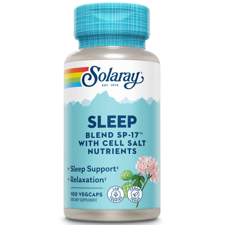 SOLARAY Sleep Blend SP-17 | Herbal Blend w/Cell Salt Nutrients to Help Support Healthy Sleep & Relaxation | Non-GMO, Vegan | 100 VegCaps online at globaldelivered