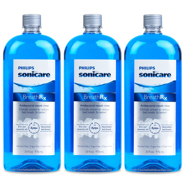 Phillips sonicare BreathRx AntiBacterial Mouth Rinse 3 Bottle Economy Pack Each Bottle is 33 oz