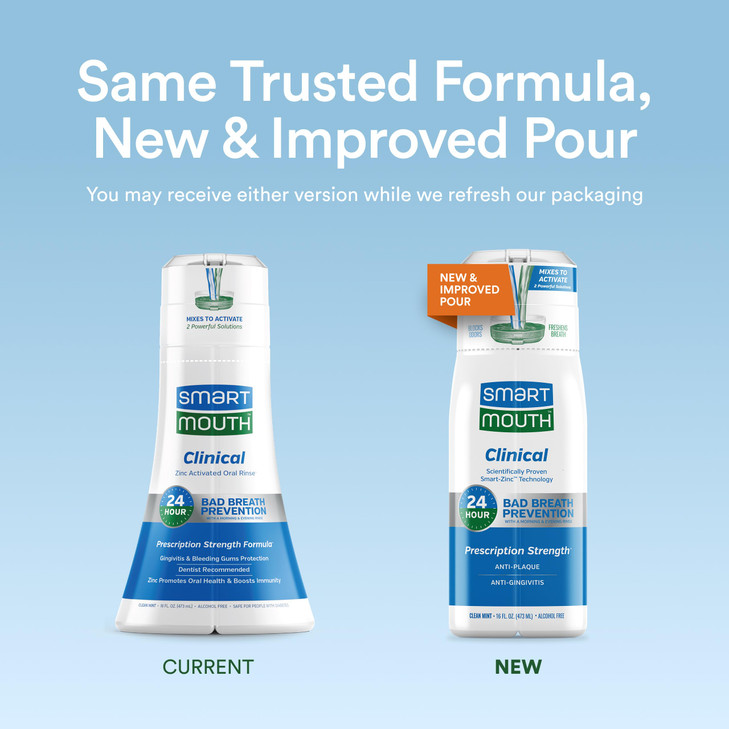 SmartMouth DDS Activated Clinical Mouthwash for Fresh Breath Clinical Strength Mouthwash for Gum Health Gingivitis More