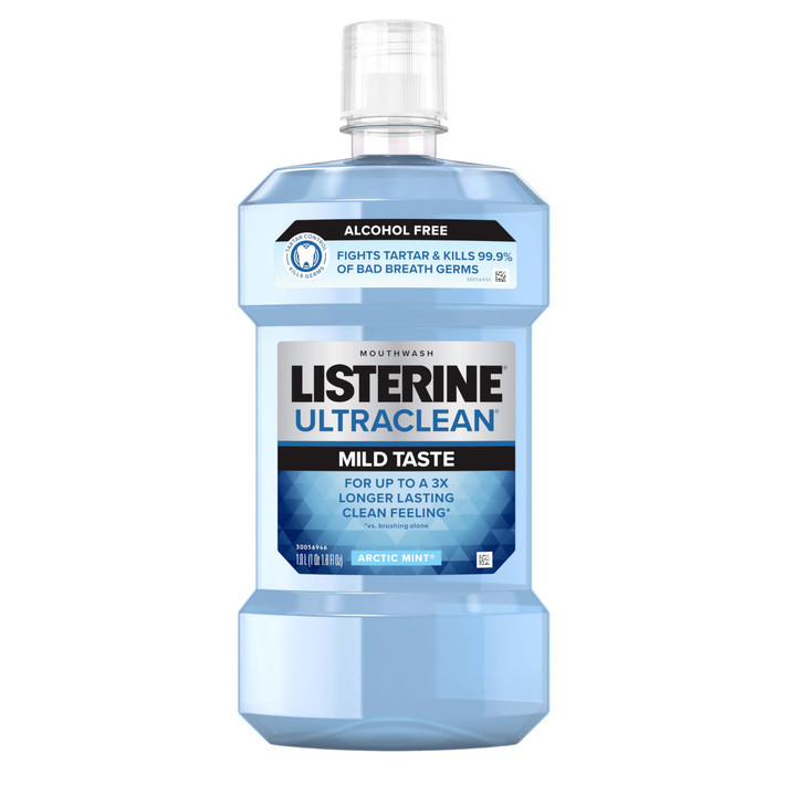 Listerine Ultraclean AlcoholFree Tartar Control Mouthwash Oral Rinse Fights Stain Build Up to Help Keep Naturally White