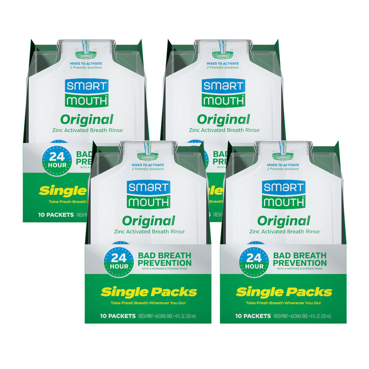 SmartMouth Original Activated Mouthwash Single Packs Travel Mouthwash Fresh Mint 40 Pack