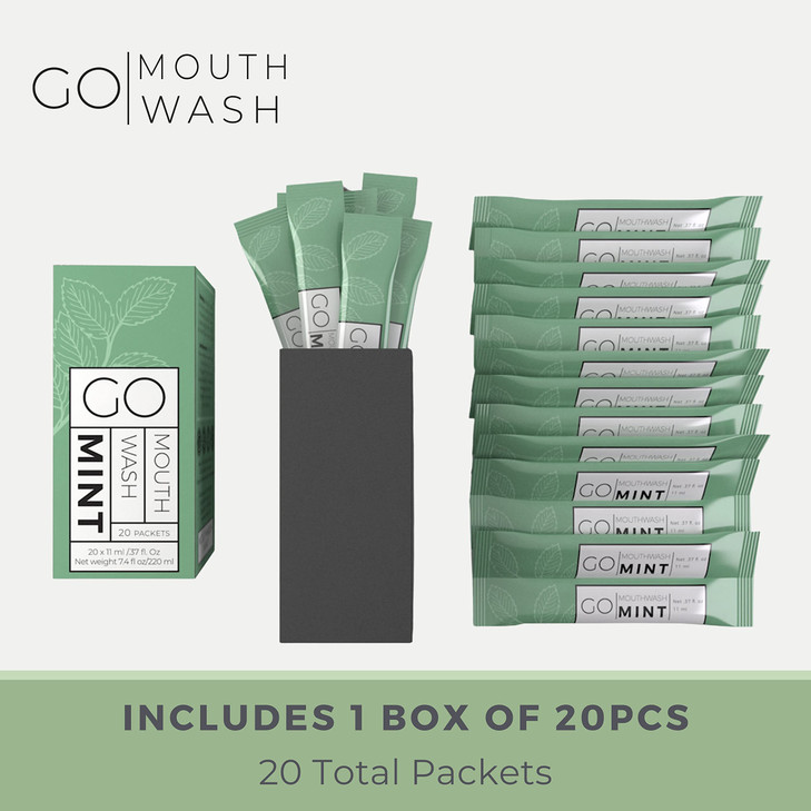 GO Travel Size Mouthwash Packets Individual sachets for Fresh Breath TSA Compliant Smart Packet Design to Reduce Travel