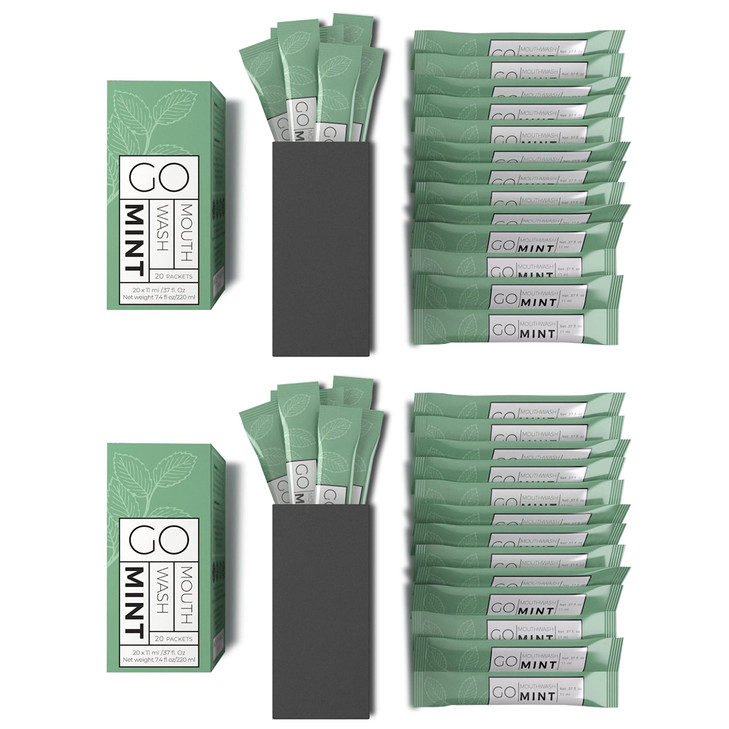 GO Travel Size Mouthwash Packets Individual Mini Single Packets for Fresh Breath TSA Compliant Smart Packet Design to Re