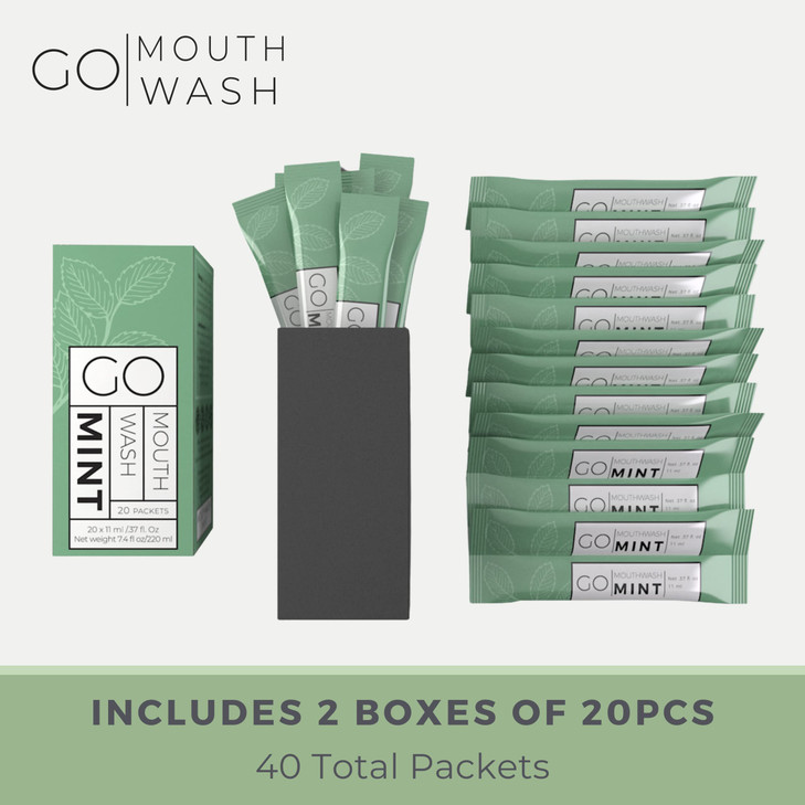 GO Travel Size Mouthwash Packets Individual Mini Single Packets for Fresh Breath TSA Compliant Smart Packet Design to Re