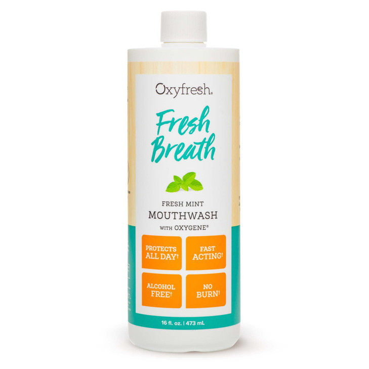 Oxyfresh Fresh Mint Flavored Mouthwash for Adults Fresh Breath Bad Breath Treatment Dentist Recommended for Long Lasting
