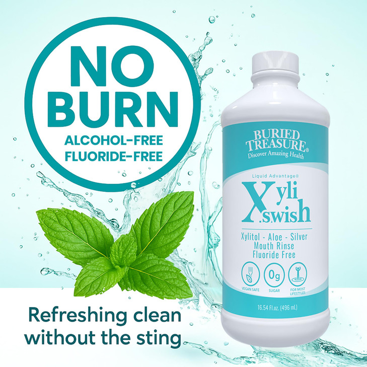 Xyli Swish All Natural Formulated Nano Silver Xylitol Aloe Mouthwash Alcohol and Fluoride Free Oral Rinse to Fight Bad B
