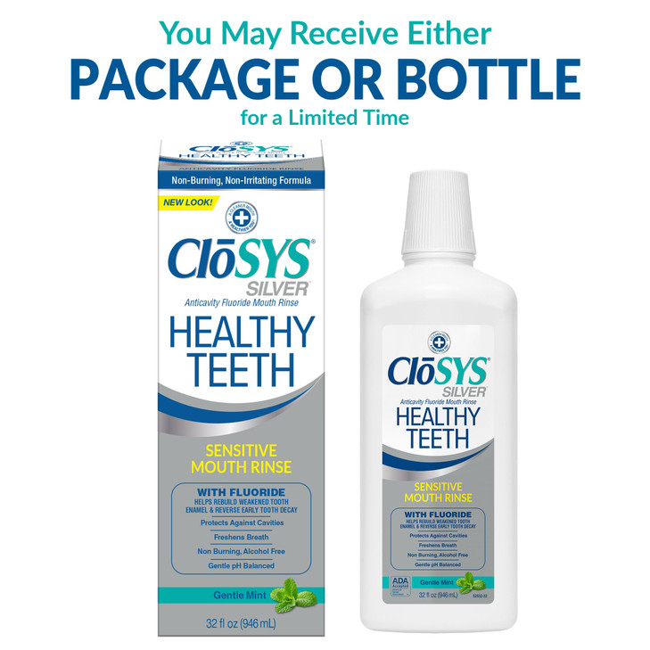 Closys Healthy Teeth AntiCavity Oral Rinse Mouthwash with Fluoride NonBurning NonIrritating 32 Fl Oz