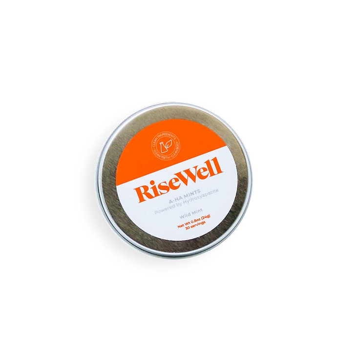 RiseWell aHA Mint Xylitol Mints for Dry Mouth Hydroxyapatite Sugar Free Breath Mints Promotes Remineralization OnTheGo O
