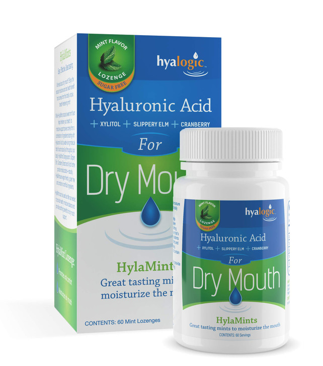 Hyalogic HyaMints Breath Mints for Dry Mouth Sugar Free Mint Flavor Natural Breath Freshener wHyaluronic Acid Cranberry