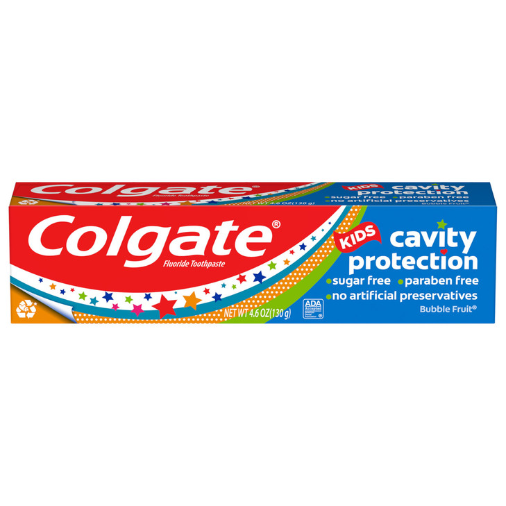 Colgate Kids Cavity Protection Toothpaste with Fluoride Helps Fight Cavities Safe for Ages 2 Mild Bubble Fruit Flavor Su