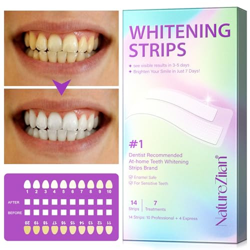 Teeth Whitening Strips7Day whitening StripsSensitive Teeth WhitenerEnamel Safe for Whiter TeethDeep Stains Removalnstant