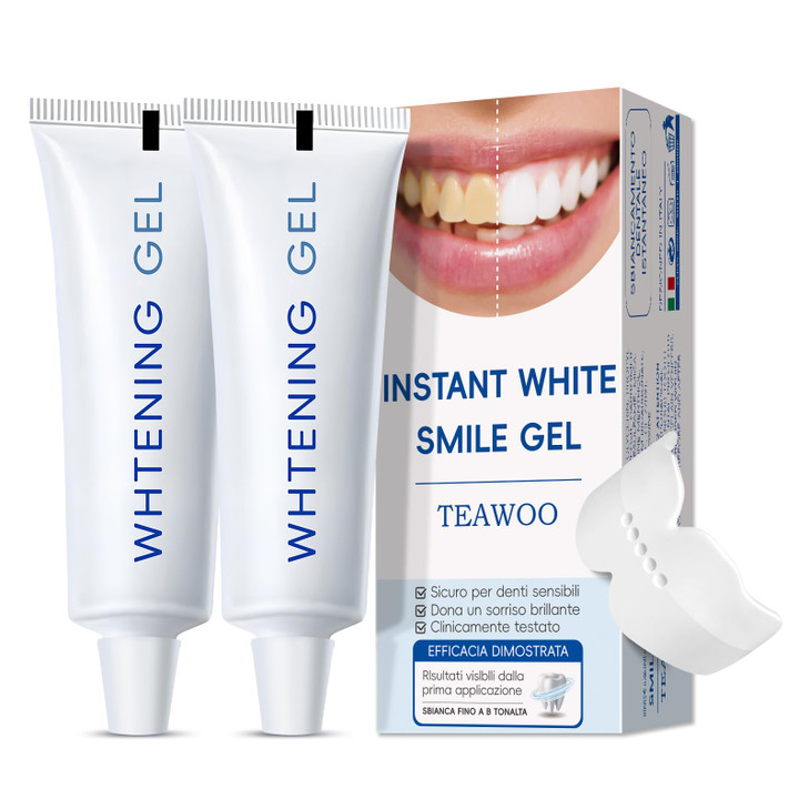 TEAWOO Teeth Whitening Gel 60ml 2x30ml Dentist Developed WhitePlus Edition FoodGrade Silicone Mouth Tray Included