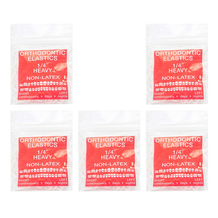 JMU Orthodontic Elastics 14 Heavy 500 pack Intraoral Rubber Bands Latex Free Dental Rubber Bands Made in USA