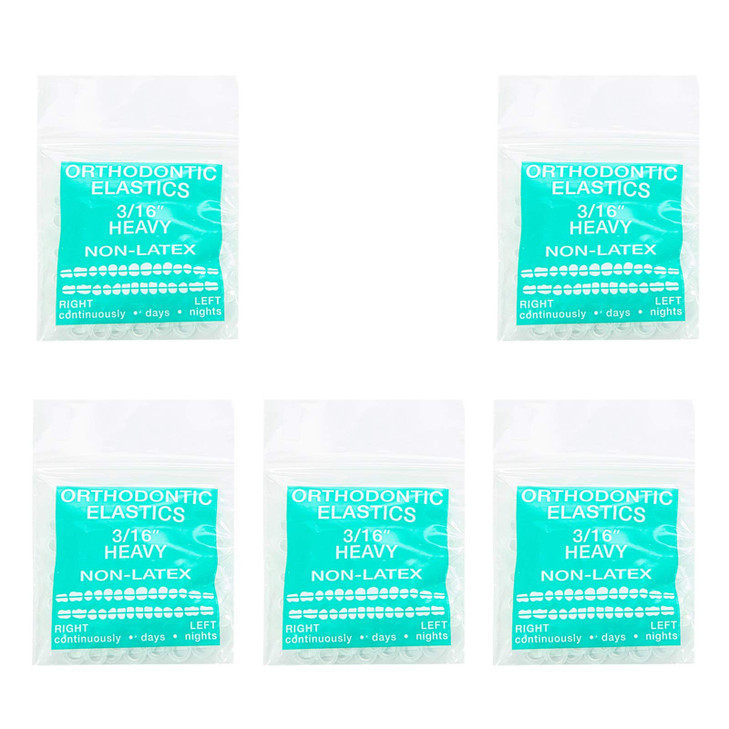 JMU Orthodontic Elastics 316 Heavy 500 pack Intraoral Rubber Bands Latex Free Dental Rubber Bands Made in USA