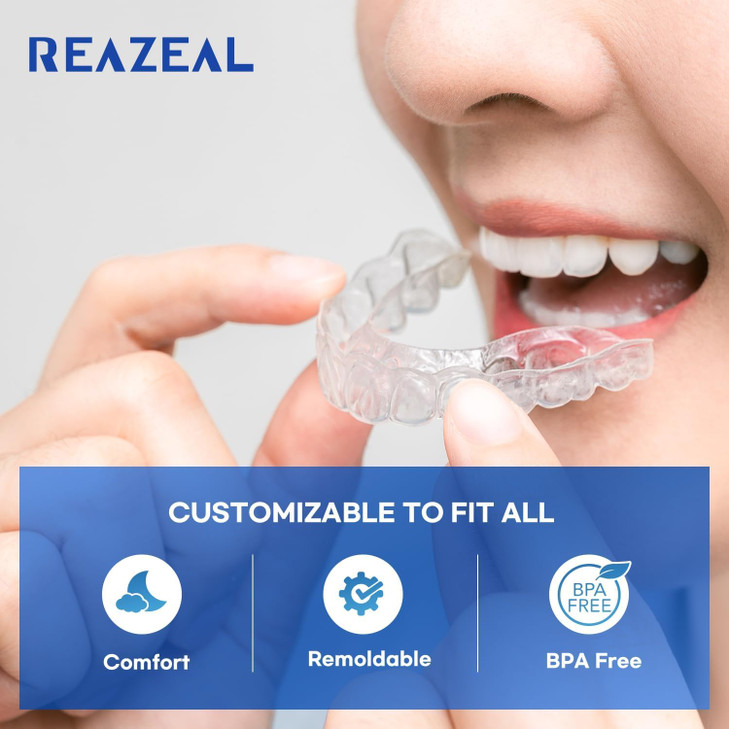 Mouth Guard for Grinding Teeth at Night Moldable Dental Guard for Sleeping Nighttime Protection for Teeth with 12 Cleani