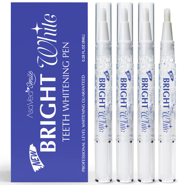 AsaVea Smile Teeth Whitening Pen 4 Pens for Teeth Whitening 40 Uses Effective Painless No Sensitivity TravelFriendly Bea