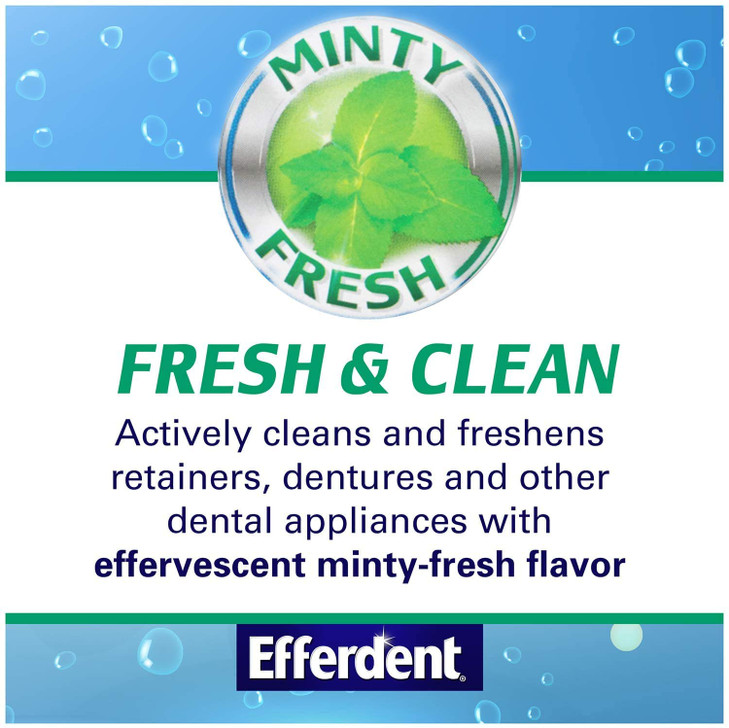 Efferdent Plus Mint AntiBacterial Denture Cleanser 90 Tablets