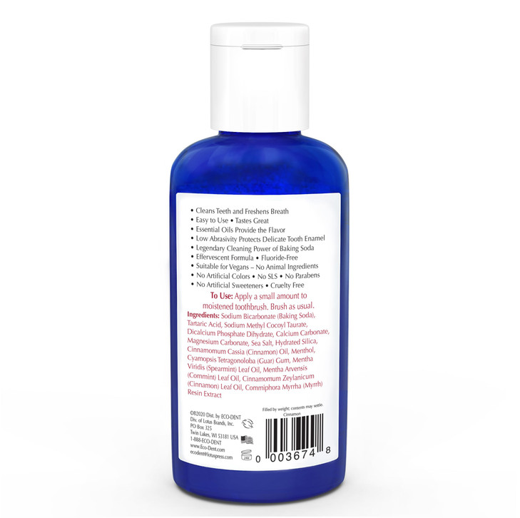 Eco-Dent DailyCare Baking Soda Toothpowder, Cinnamon - Fluoride-Free Toothpaste Powder, SLS-Free Tooth Powder with Baking Soda, Minerals, and Essenti online at globaldelivered