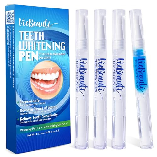 VieBeauti Teeth Whitening Pen Gel No Sensitivity with Remineralizing Pen Carbamide Peroxide Removes