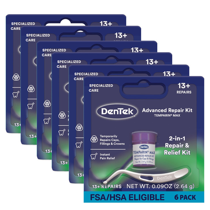 DenTek Temparin Max Dental Repair Kit for Pain Relief Temporary Repair Pack of 6 Kits 13 Repairs per Kit