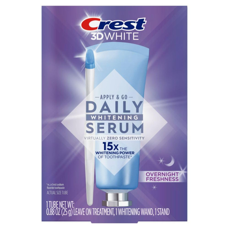 Crest 3DWhite Daily Whitening Serum Overnight Freshness Leaveon Teeth Whitening Treatment