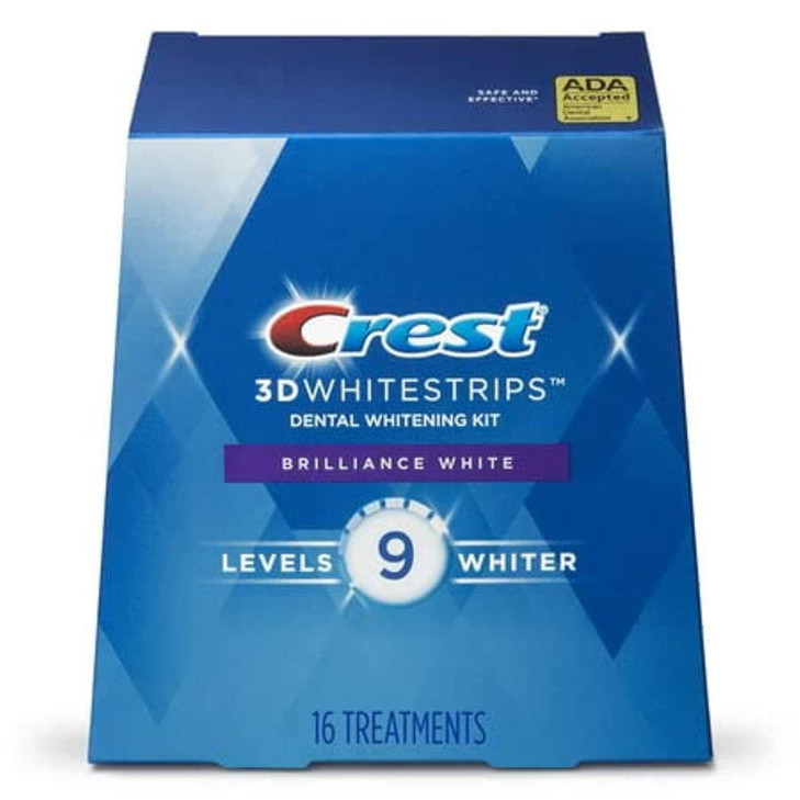 Crest 3D Whitestrips Brilliance White 32 Strips 16 Treatments Each with 1 Upper1 Lower