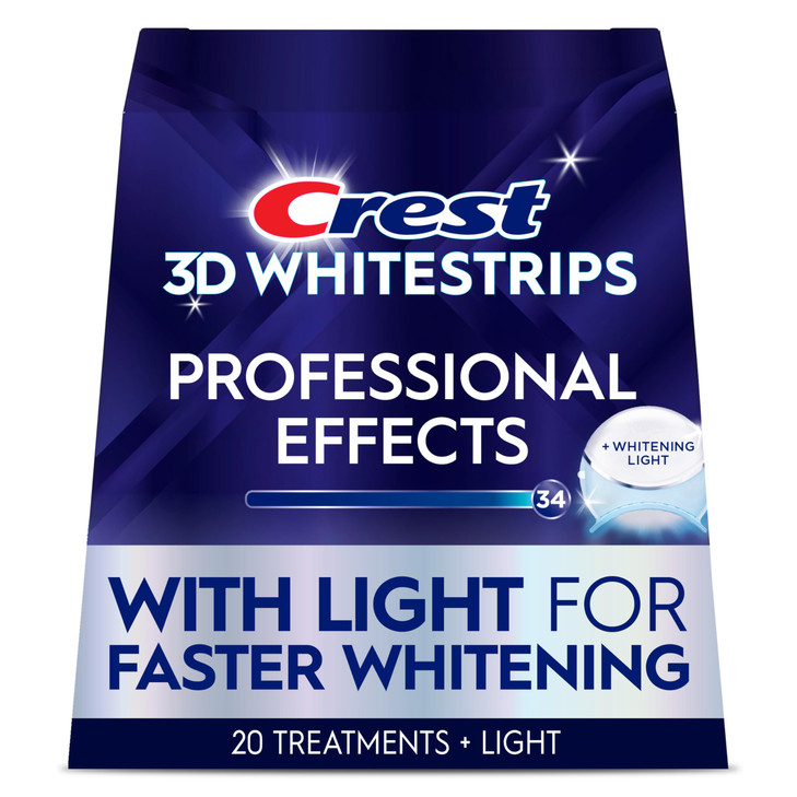 Crest 3D Whitestrips Professional Effects LED Light Teeth Whitening Kit 1 Light 20 Treatments Each with 1 Upper1Lower 40