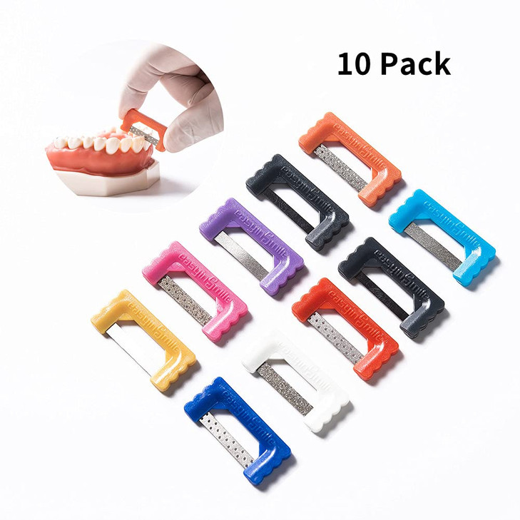Easyinsmile Dental IPR Strip System 10PCS Orthodontic Interproximal Reduction Enamel Kits BMultiColor