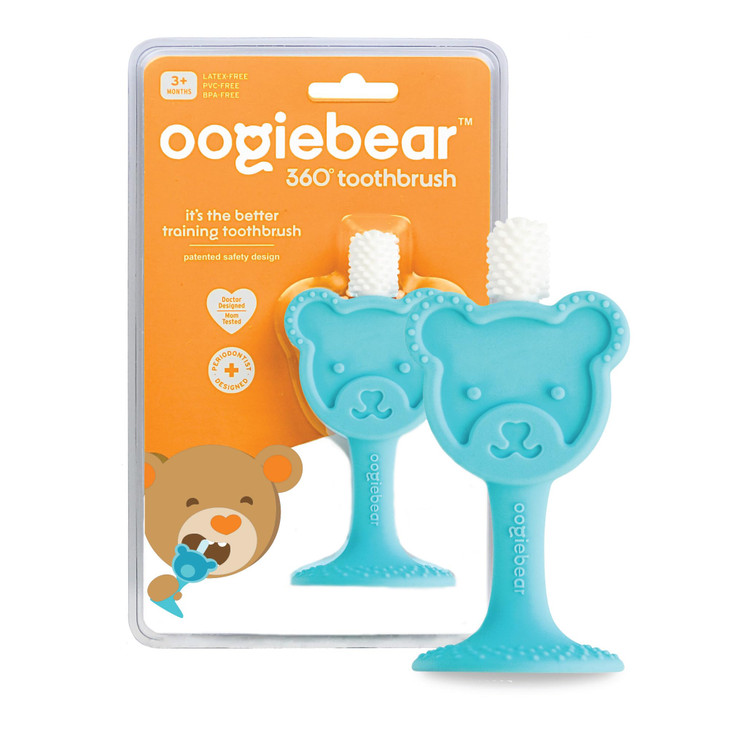 oogiebear InfanttoToddler Training Teether Toothbrush 02 Years 360 Soft Silicone Promotes Safe Brushing Baby Kids Health