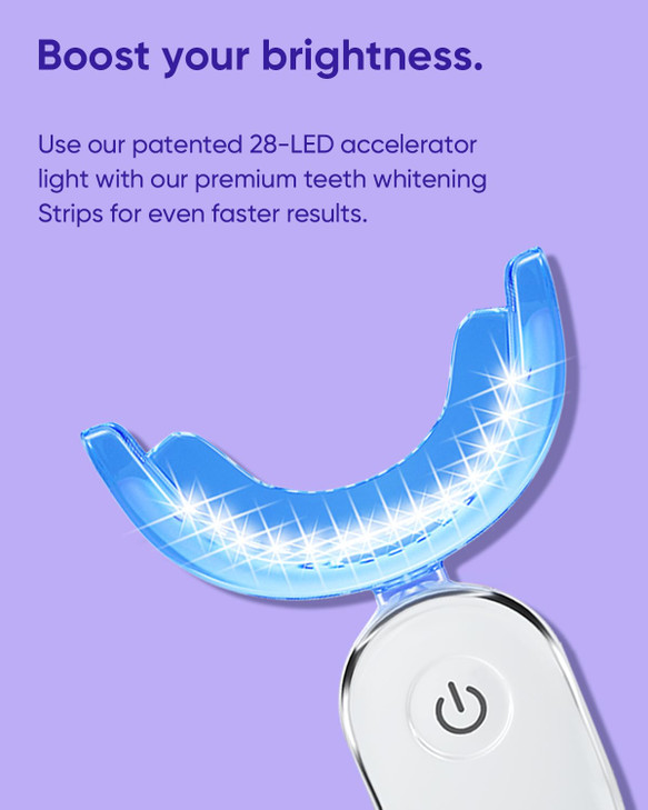 MySmile NonSensitive 10 Treatment Whitening Strips Kit with LED Light Tray 10 Min Fast Remove Coffee Wine Tobacco 20 Yea