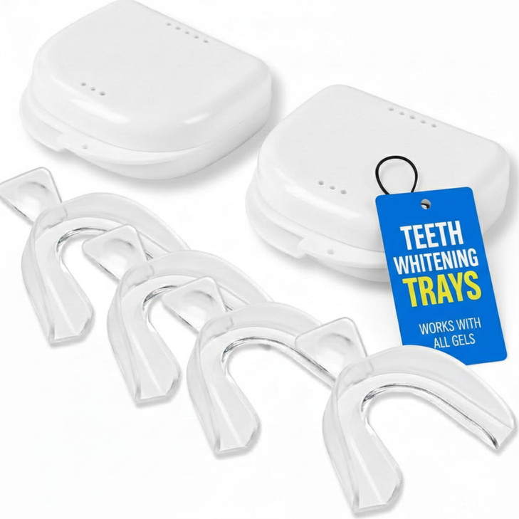Teeth Whitening Trays Moldable 4 Dental Trays 2 Retainer Case Teeth Trays for Tooth Whitening Gel Compatible with Opales
