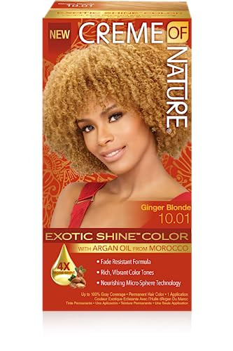Exotic Shine Hair Color by Creme of Nature, 10.01 Ginger Blonde, with Argan Oil from Morocco, 1 Application online at globaldelivered