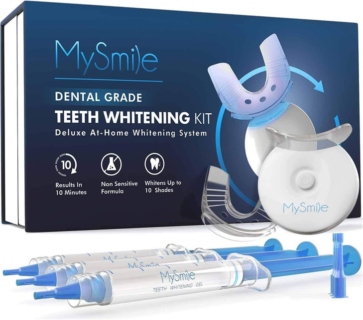 MySmile Teeth Whitening Kit with LED Light 10 Min NonSensitive Fast Teeth Whitener with 3 Carbamide Peroxide Whitening G