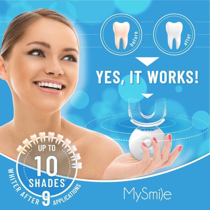 MySmile Teeth Whitening Kit with LED Light 10 Min NonSensitive Fast Teeth Whitener with 3 Carbamide Peroxide Whitening G