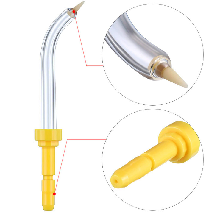Yaomiao 4 Pcs Replacement Heads Tips Compatible with Waterpik Water Flossers and Other Brand Oral Irrigators 2 Colors Pe
