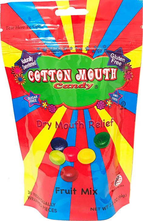 Cotton Mouth Candy Dry Mouth Relief Fruit Mix 33 Ounce Bag 1 Bag Relieves Dry Mouth Increases Saliva Production Sugar Fr