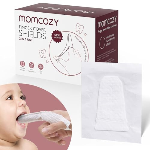 Momcozy Baby Finger Toothbrush Wipes Toothbrush Tooth and Gum Wipes Tongue Cleaner Infant Oral Cleaner 30 Count