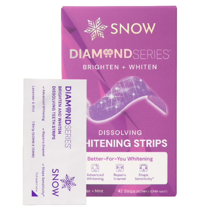 Snow Diamond Series Purple Whitening Strips Dissolving Teeth Whitening Strips for Sensitive Teeth Instant Brightening wi