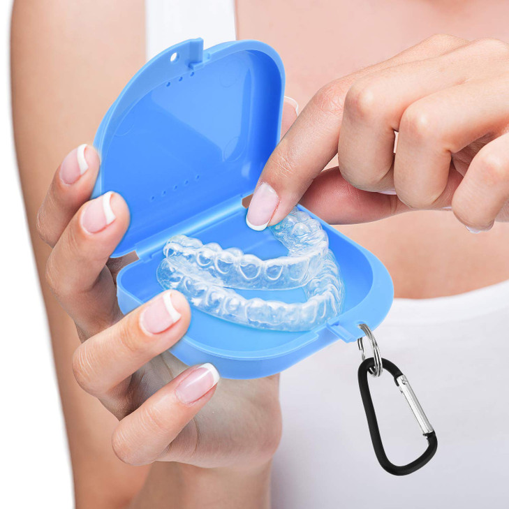 6 Pieces Retainer Cases Mouth Guard Container Case Multicolor Orthodontic Denture Storage Boxes with DShaped Buckles and