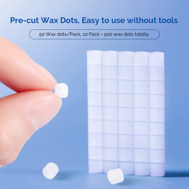 JMU Orthodontic Wax for Braces 10 Pack Precut 500 Braces Wax Dots Dental Wax Unscented