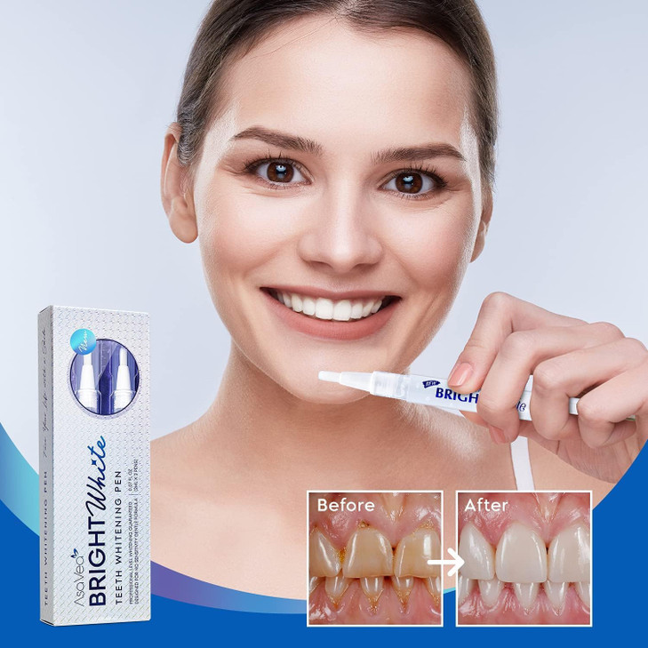 AsaVea Teeth Whitening Pen2 pens More Than 20 Uses Effective Painless No Sensitivity Travel Friendly Easy to Use Beautif