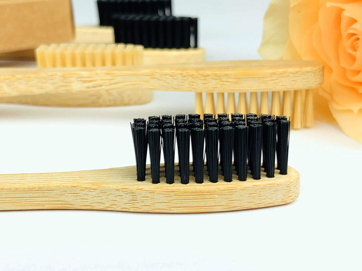 Goaycer Bamboo Toothbrush Medium Bristle 10Pcs Biodegradable Bulk Wooden Toothbrushes
