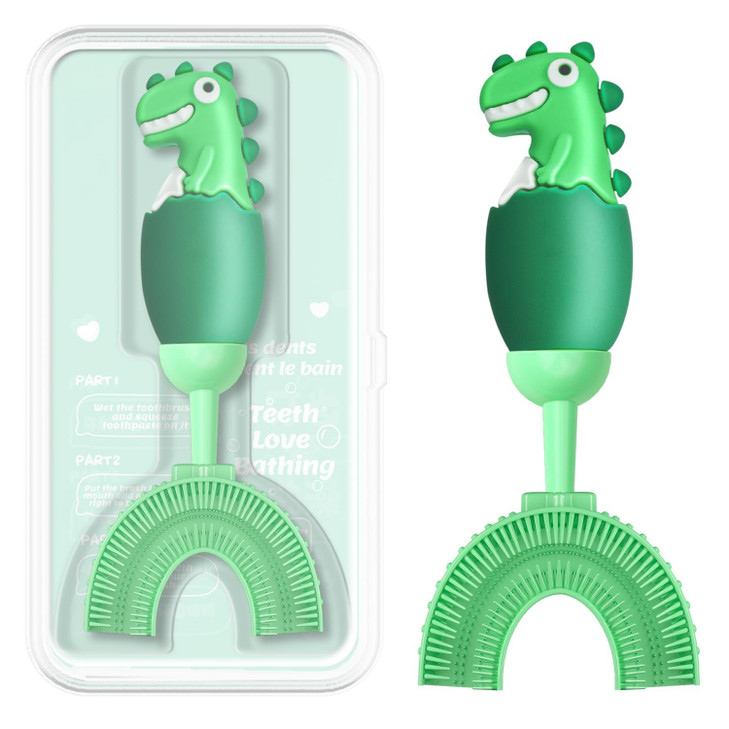 ZMRZ UShaped Toothbrush for Kids Ages 27 Soft FoodGrade Silicone for Sensitive Gums 360 Teeth Cleaning Design Training T