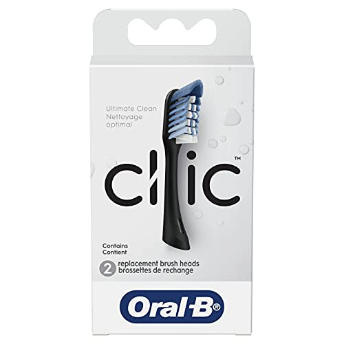 OralB Clic Toothbrush Replacement Brush Heads Black 2 Count