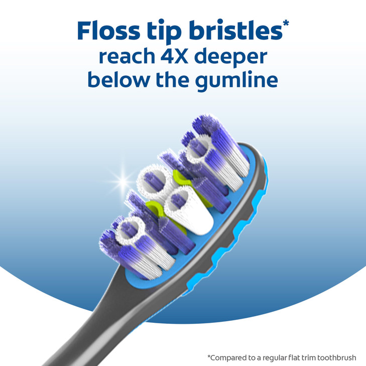 Colgate 360 Advanced FlossTip Bristles Toothbrush Medium Toothbrush 1 Pack